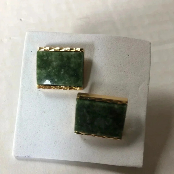 Vintage Senator  Jade Cufflinks - Picture 3 of 8
